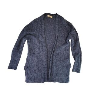 Hollister Fuzzy Knit Cardigan Sweater Blue XS/S Pockets Open Front